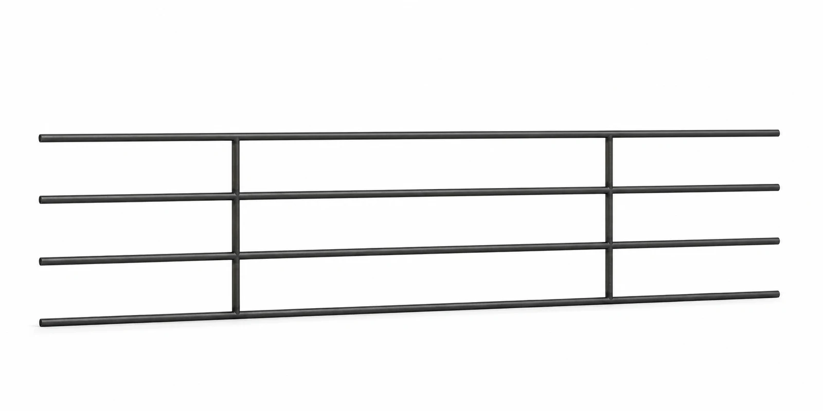 10ft Continuous Fence Panel, Bare Metal 4 RAIL