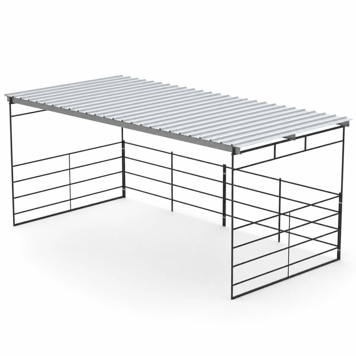 12x24 Shelter Shade Cover, Flat Roof, 4-Rail