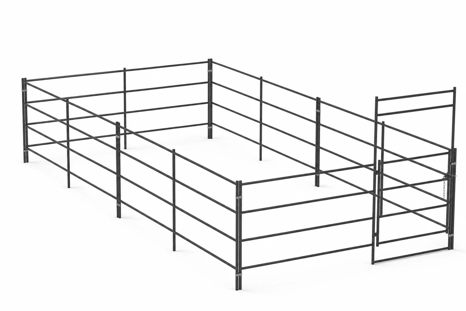 12x24 Horse Stall Kit 4-Rail