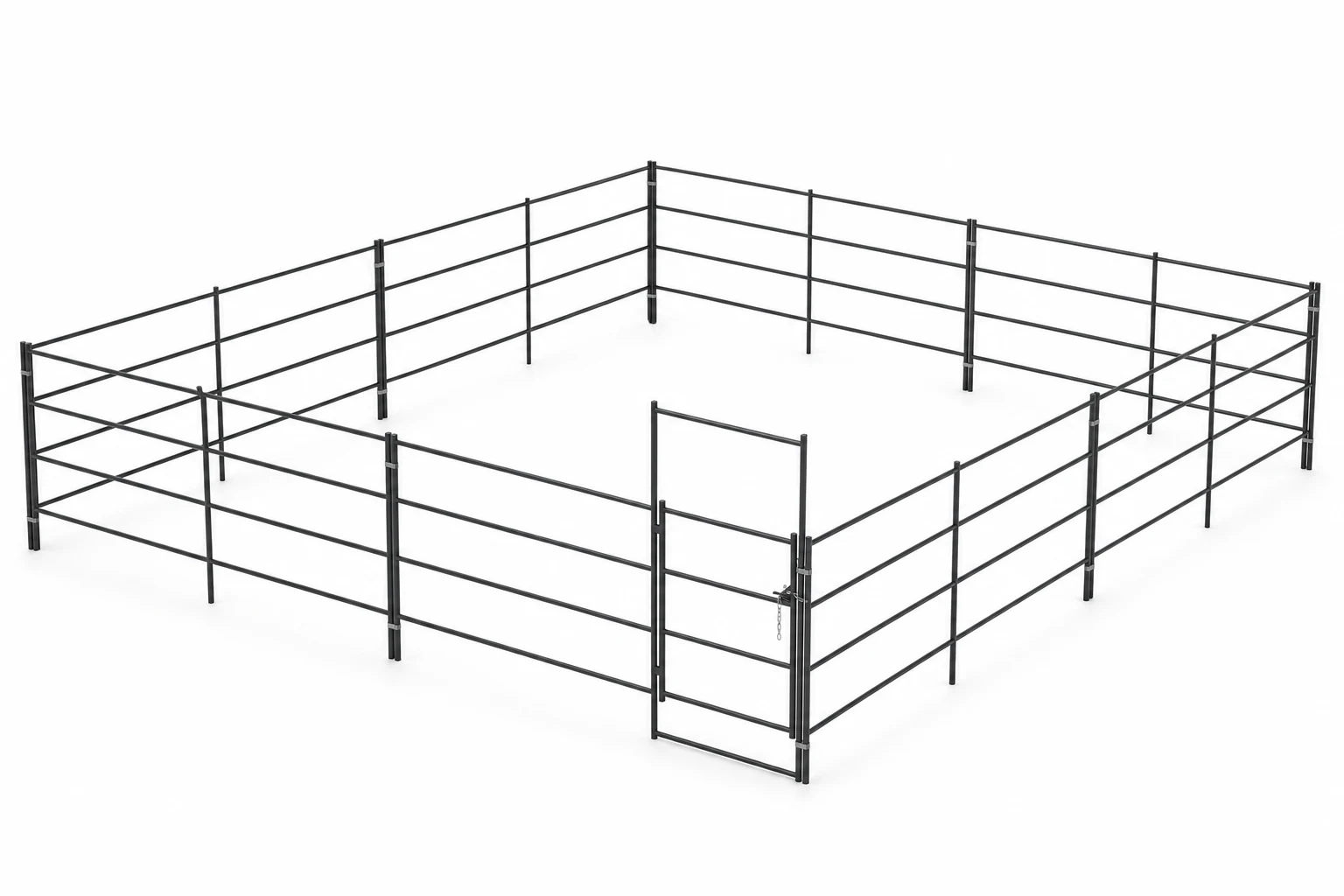 24x24 Horse Stall Kit 4-Rail