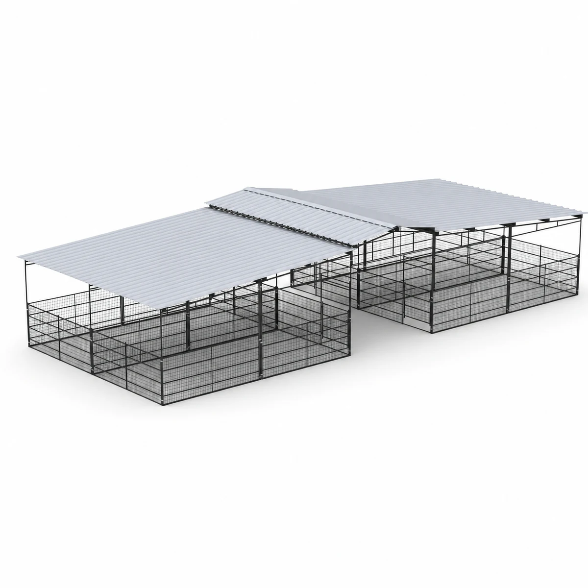 Mare Motel, 4 12x24 Stalls Fully Covered, Welded Wire Panels