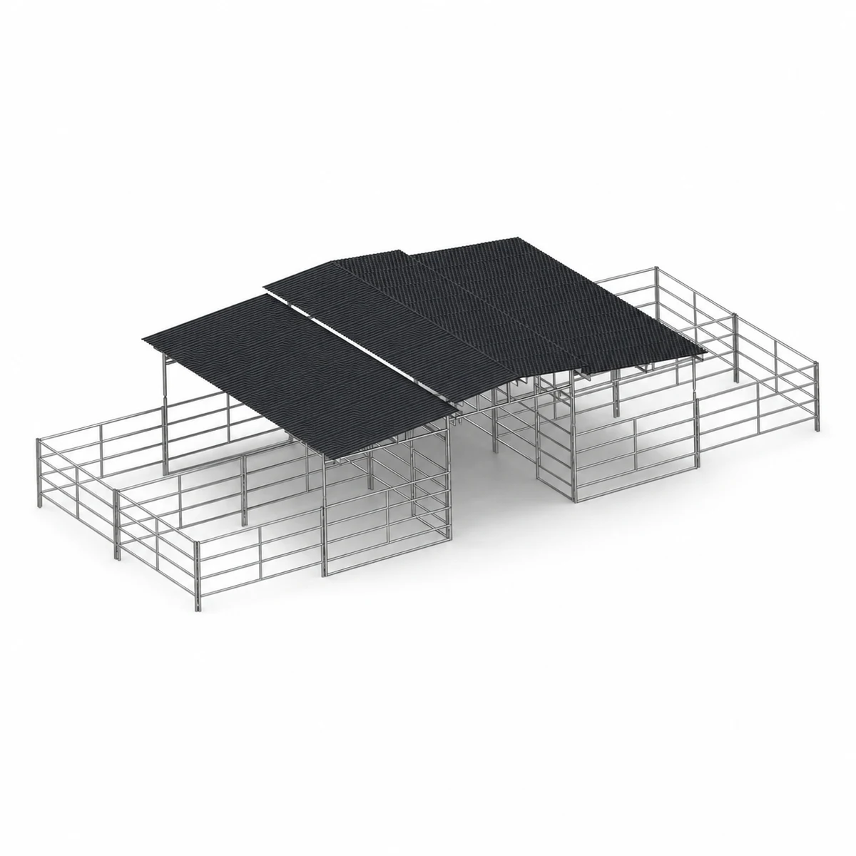 Mare Motel, 4 24x24 Stalls, 12x24 Covers 4-Rail