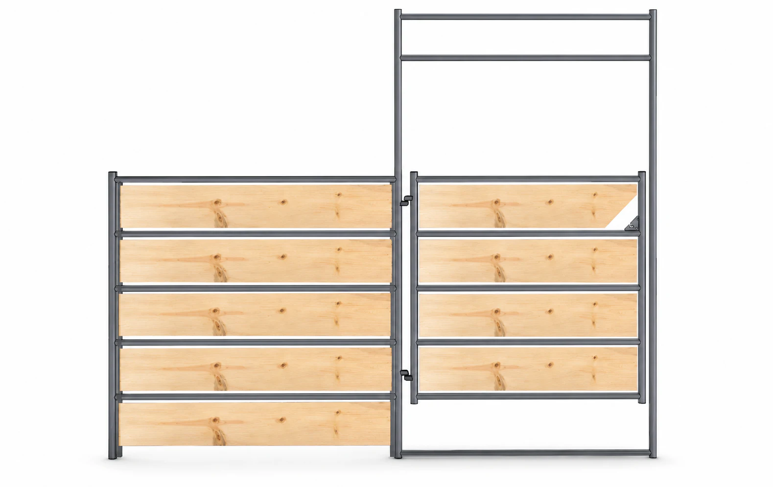 Panel Gate Combo 12ft 5-Rail Wood Insert