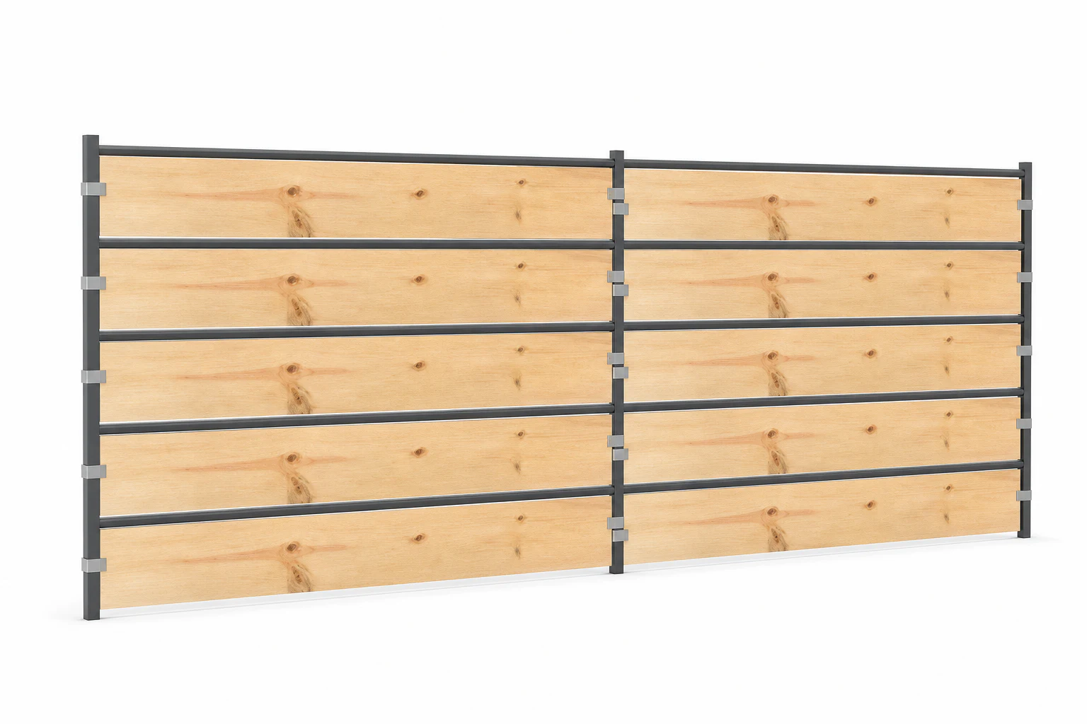 12 ft x 5 ft 5-Rail Wood-Insert Horse Panel