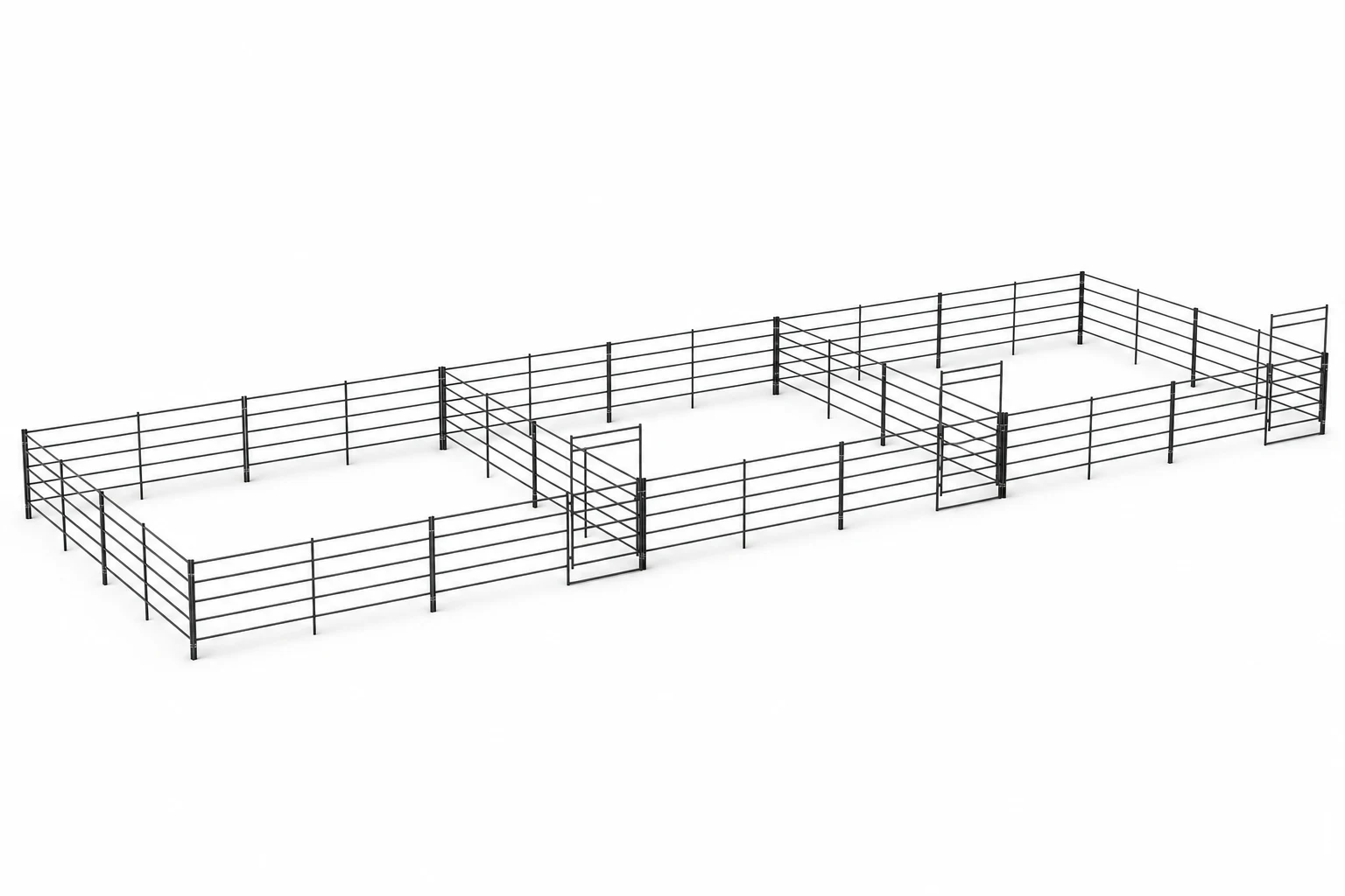 Three 24x24 Stall Side by Side 5-rail