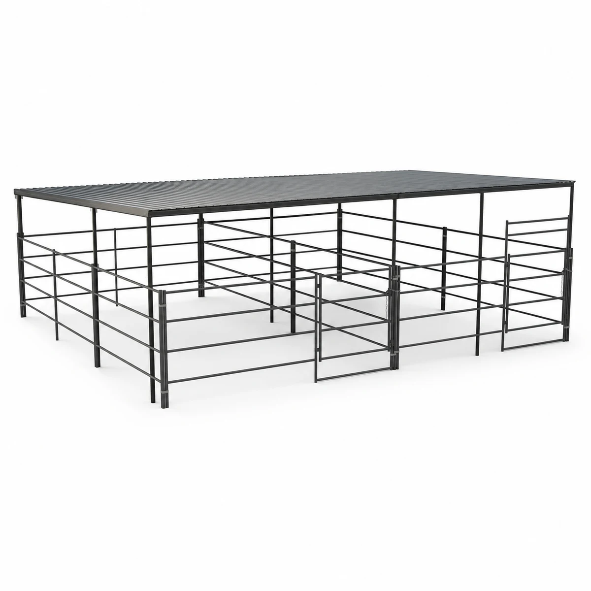 Two 12x24 Stall Side by Side 4-rail