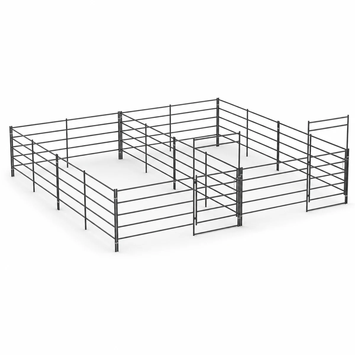 Two 12x24 Stall Side by Side 5-rail
