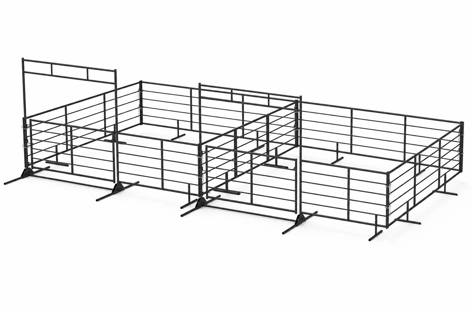 Two 20x20 Portable Cattle Corral System Side by Side