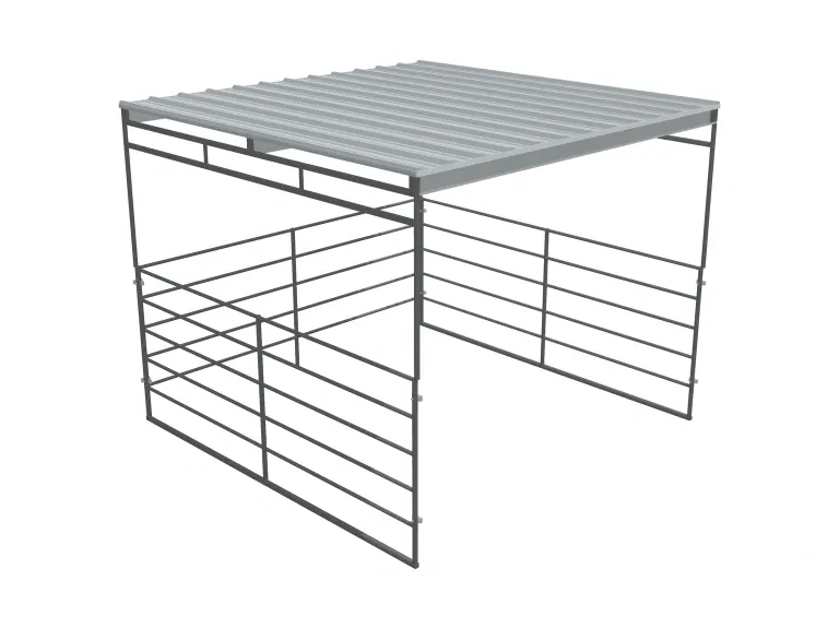 12x12 Shelter, Flat Roof, 5-Rail