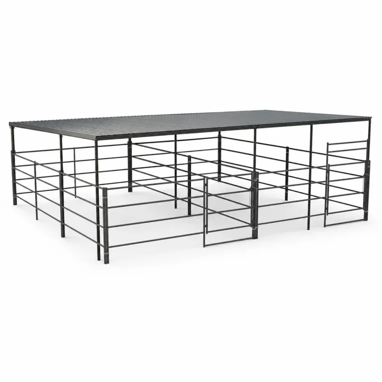 Two 12x24 Stall Side by Side 4-rail