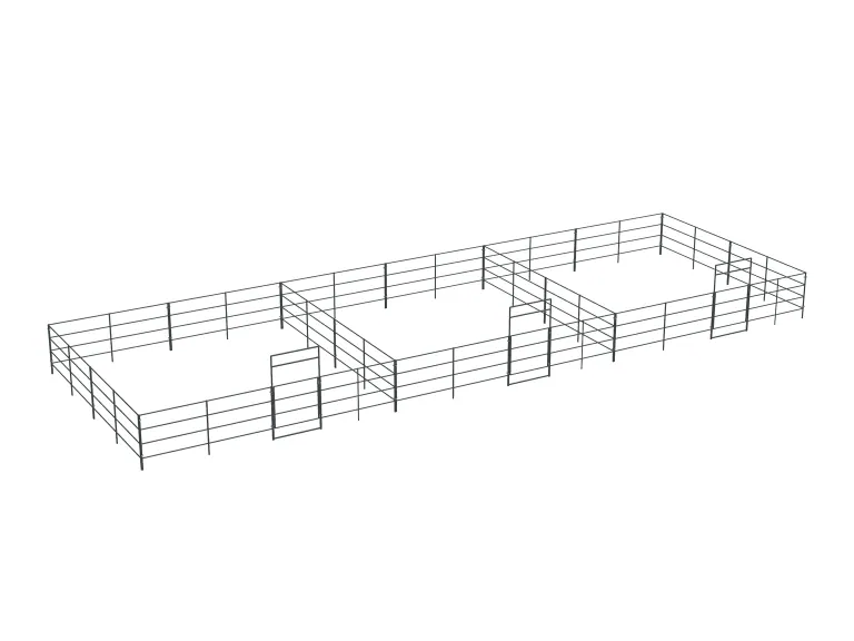 3-Stall 24x24, 4-Rail, Uncovered