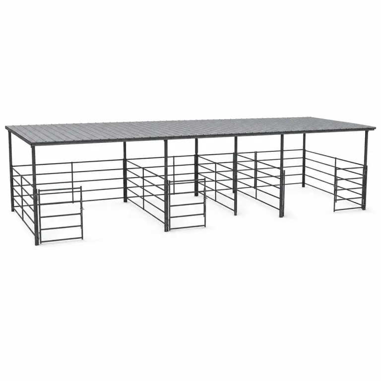 Three 12x24 Stall Side by Side 4-rail