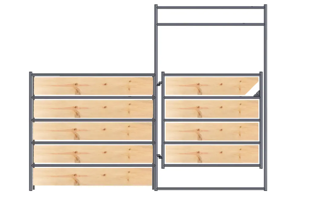 Panel Gate Combo 12ft 5-Rail WOOD INSERTABLE