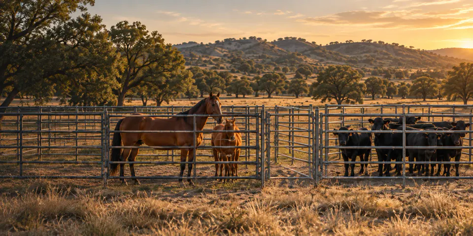 Illustrative ranch equipment setting