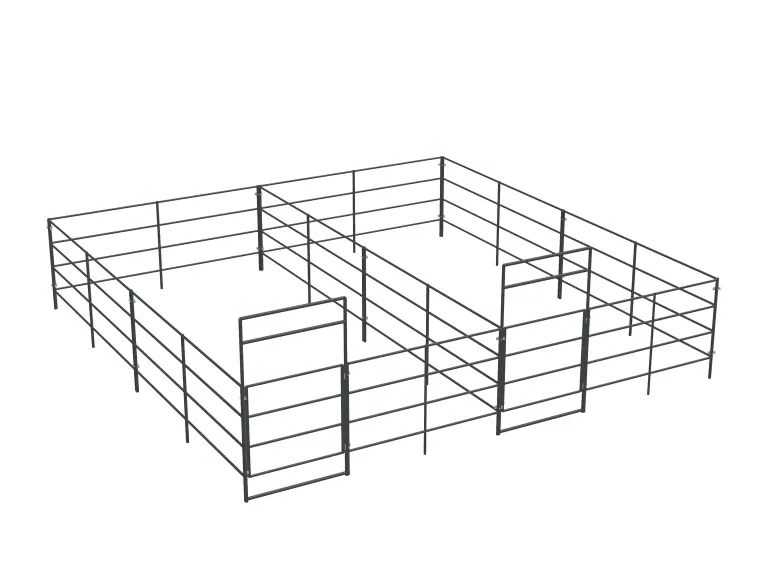 2-Stall 12x24, 4-Rail, Uncovered