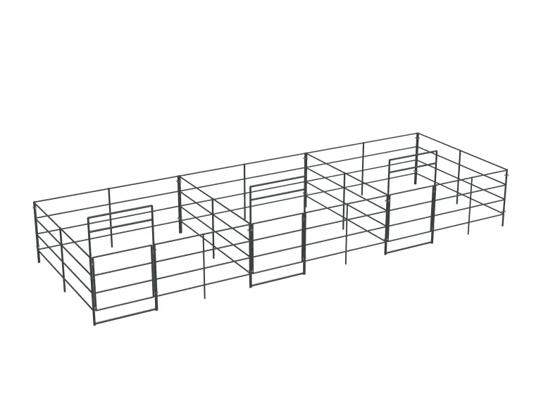 3-Stall 12x12, 4-Rail, Uncovered