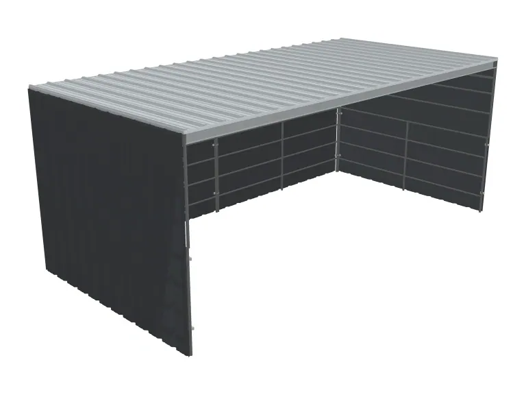 12x24 3-Sided Enclosed Shelter