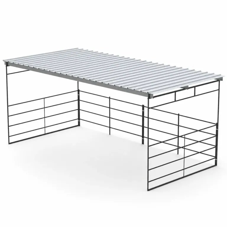 12x24 Shelter Shade Cover, Flat Roof, 4-Rail