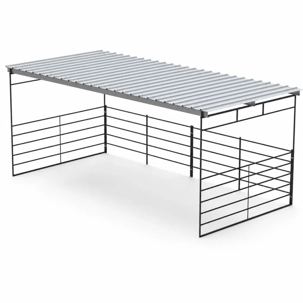 12x24 Shelter, Flat Roof, 5-Rail