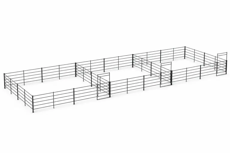 Three 24x24 Stall Side by Side 5-rail