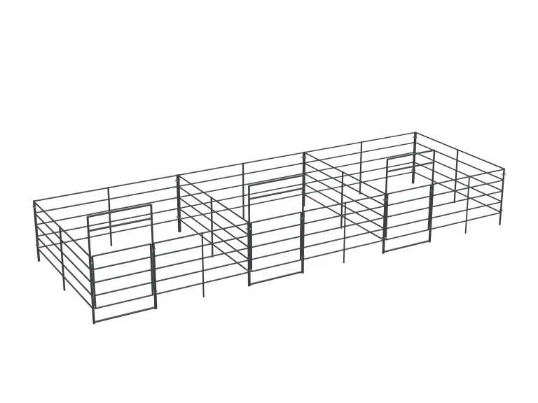 3-Stall 12x12, 5-Rail, Uncovered