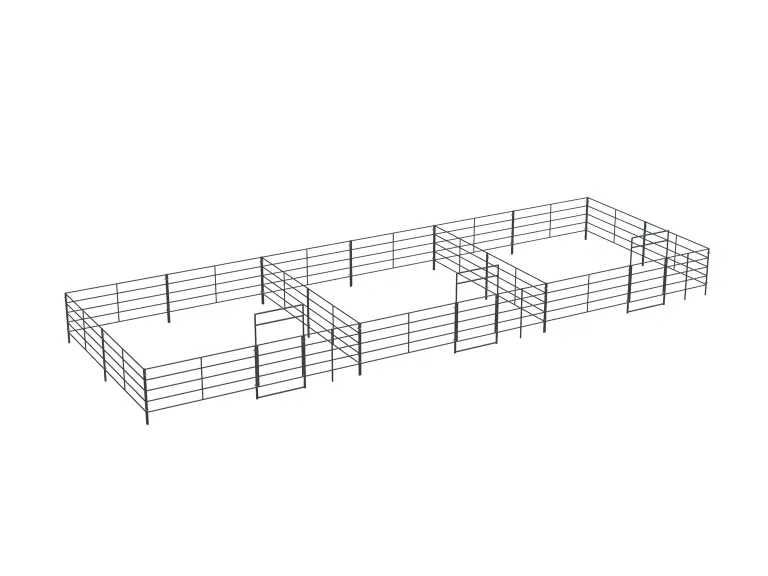 3-Stall 20x20, 5-Rail, Uncovered