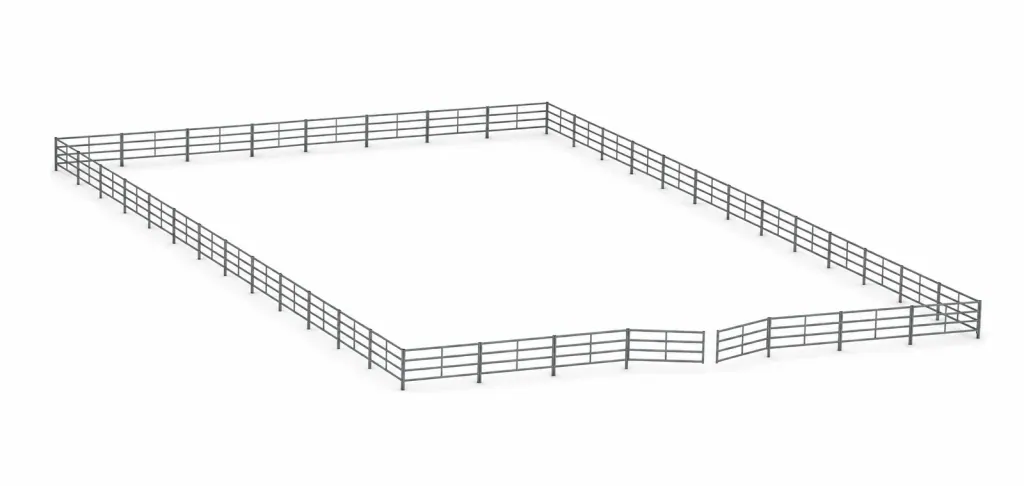 80 ft x 120 ft Riding Arena 4-Rail
