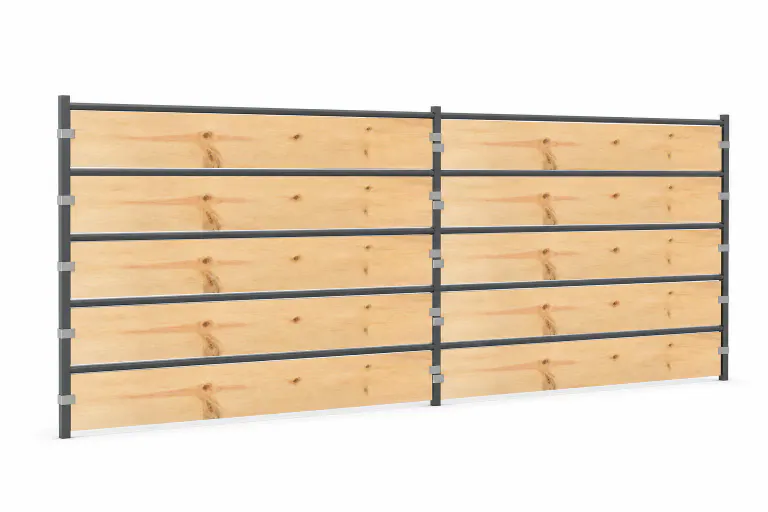 12 ft x 5 ft 5-Rail Wood-Insert Horse Panel