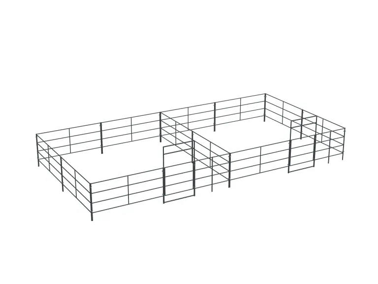 2-Stall 20x20, 4-Rail, Uncovered