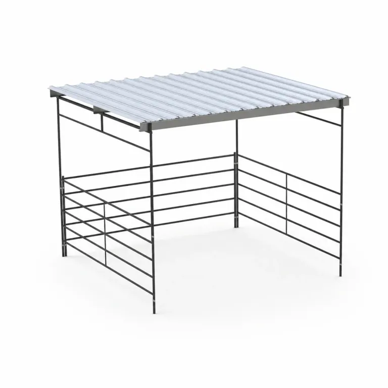 12x12 Shelter, Flat Roof, 5-Rail
