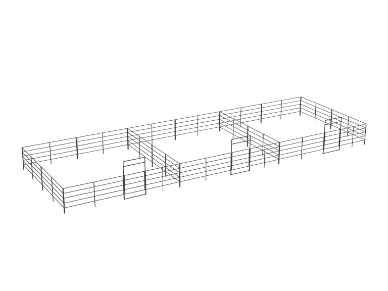 3-Stall 24x24, 5-Rail, Uncovered