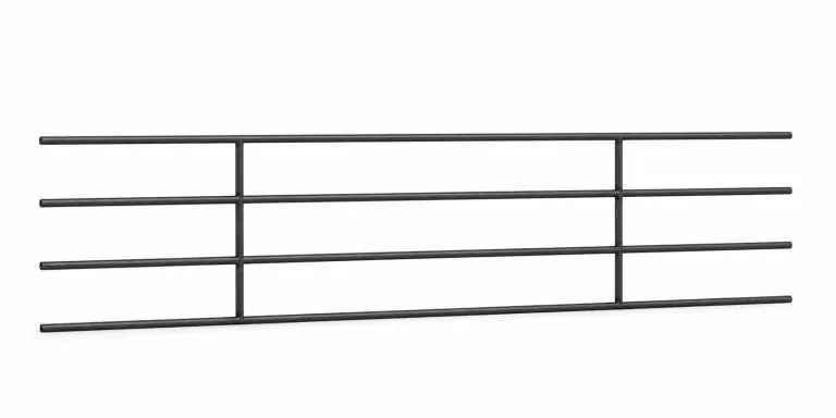10ft Continuous Fence Panel, Bare Metal 4 RAIL
