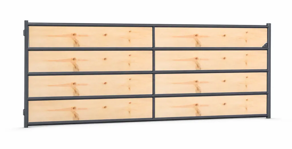 Arena Swing Gate 4 ft x 12 ft 5-Rail Wood Insert
