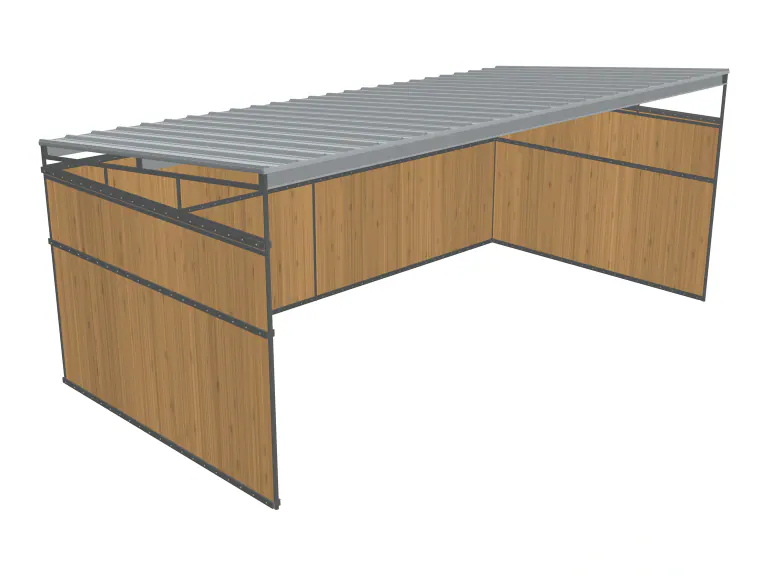 12x24 Loafing Shed, 3 Walls, Wood Excluded