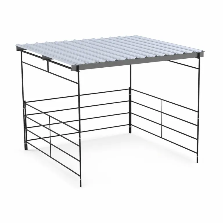 12x12 Shelter, Flat Roof, 4-Rail