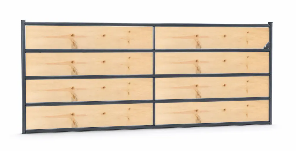 Arena Swing Gate 4 ft x 10 ft 5-Rail Wood Insert