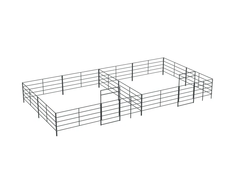 2-Stall 20x20, 5-Rail, Uncovered