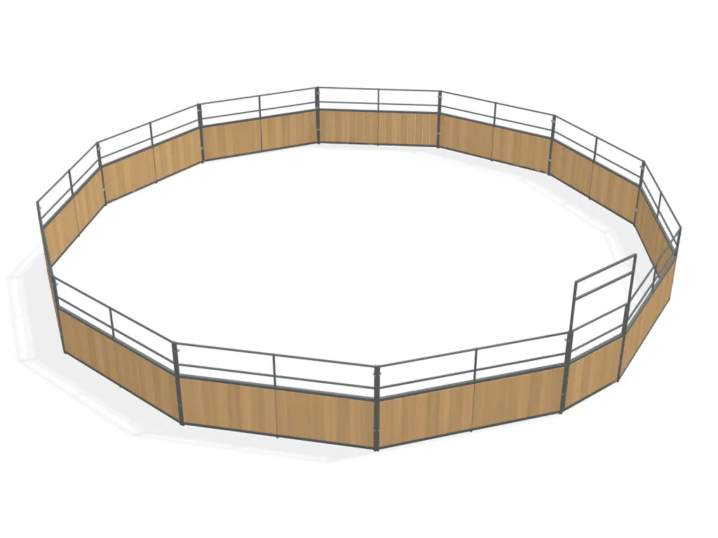 40 ft Signature Series Wooden Round Pen — complete kit in bare metal