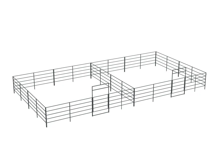 2-Stall 24x24, 5-Rail, Uncovered
