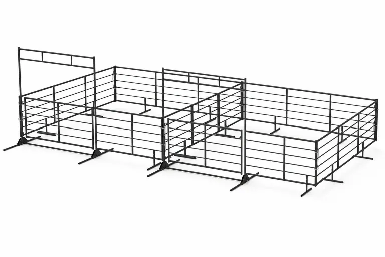 Two 20x20 Portable Cattle Corral System Side by Side