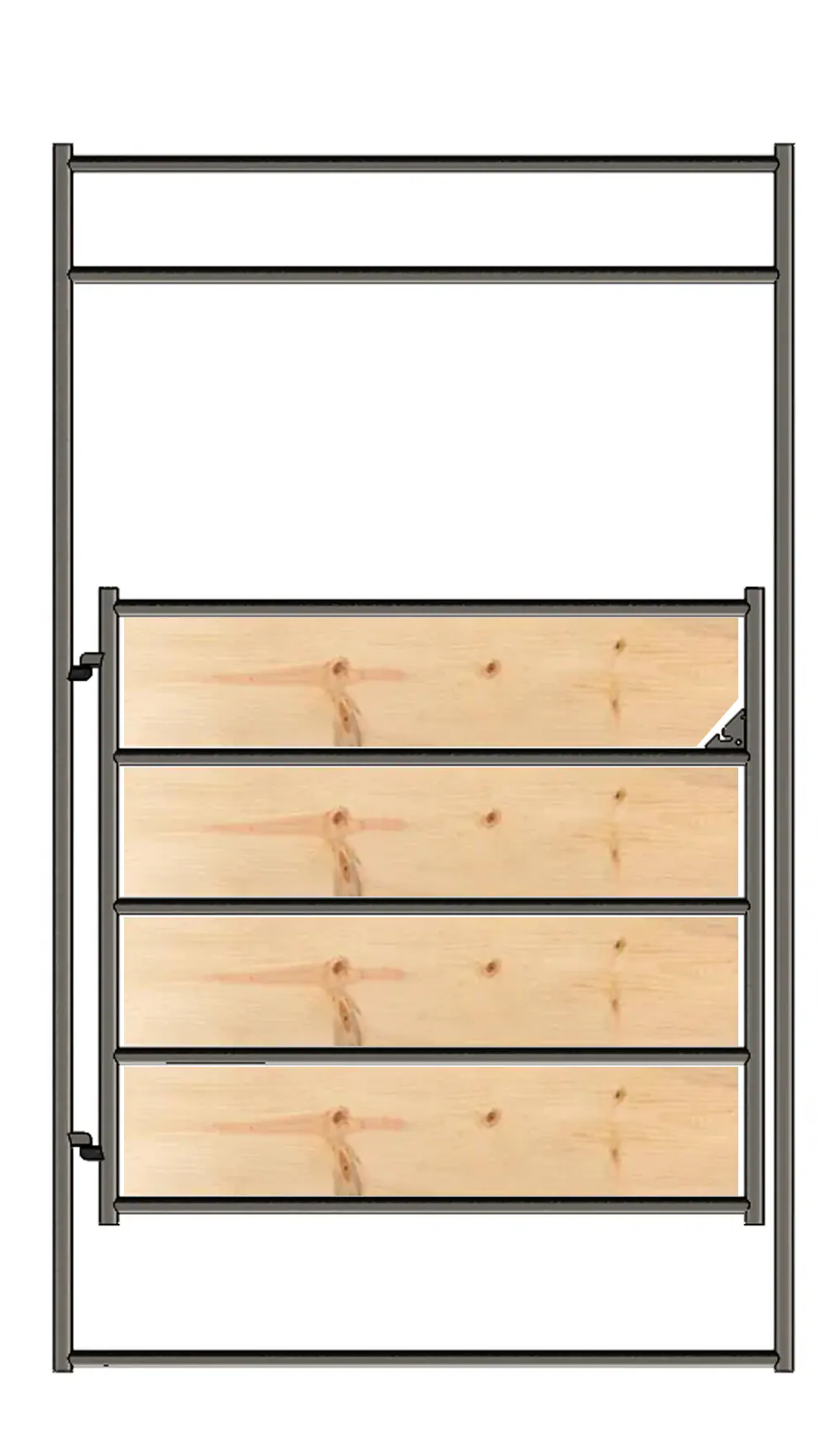 Standard Bow Gate 4 Ft 6 In (5 Rail) WITH WOOD INSERT TABS