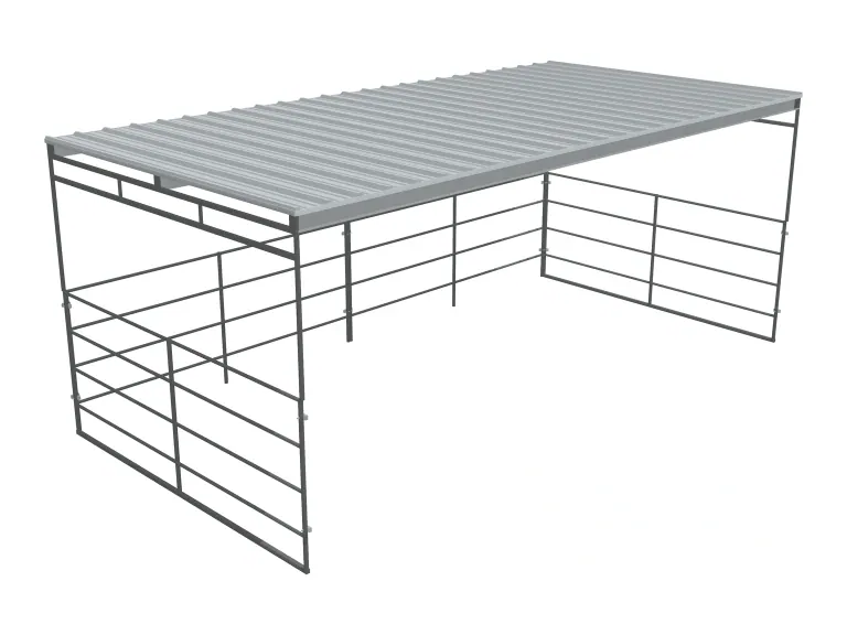 12x24 Shelter, Flat Roof, 4-Rail