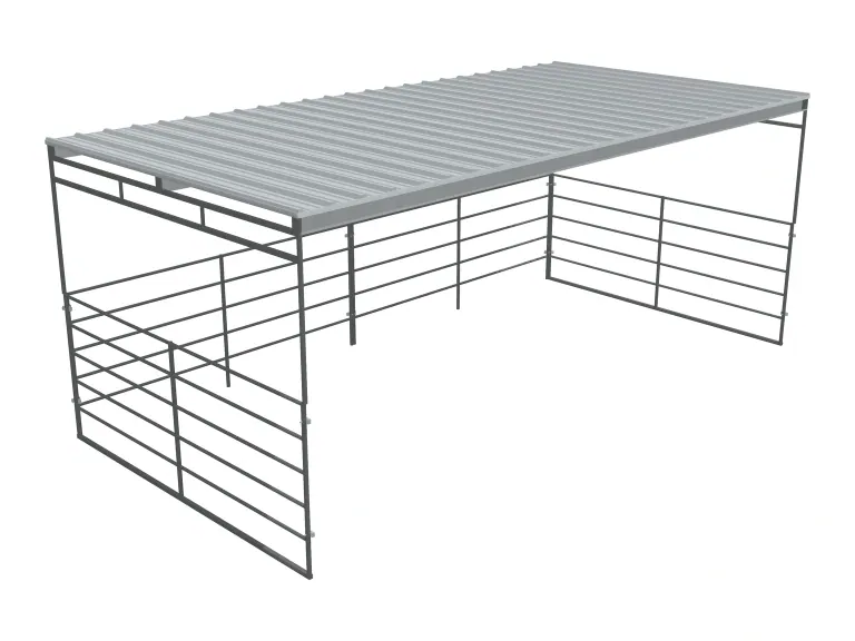12x24 Shelter, Flat Roof, 5-Rail